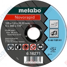 Фото диска отрезного по нержавеющей стали Metabo 125х1,0х22 Novorapid 61702000