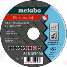 Фото диска отрезного по нержавеющей стали Metabo 125х1,0х22 Flexiarapid 616187000