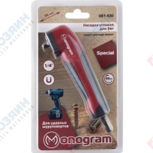 Фото насадки Насадка угловая для бит 1/4" ударная Monogram 087-430
