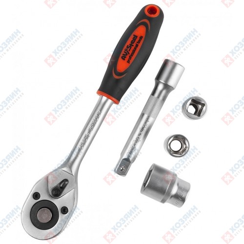 Набор головок шестигранных с трещоткой AV Steel 1/2" 10-24мм 12 шт. AV-011012 - фото