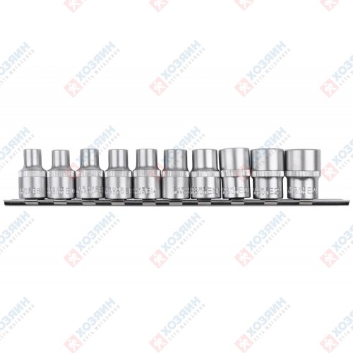 Набор головок AV Steel 1/2" Е8-Е24мм 10 шт. AV-523410 - фото
