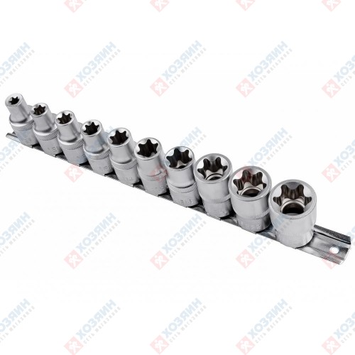 Набор головок AV Steel 1/2" Е8-Е24мм 10 шт. AV-523410 - фото