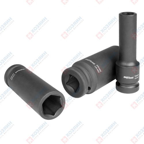 Набор головок ударных удлиненных AV Steel 1/2" 10-24мм 10 шт. AV-721410 - фото
